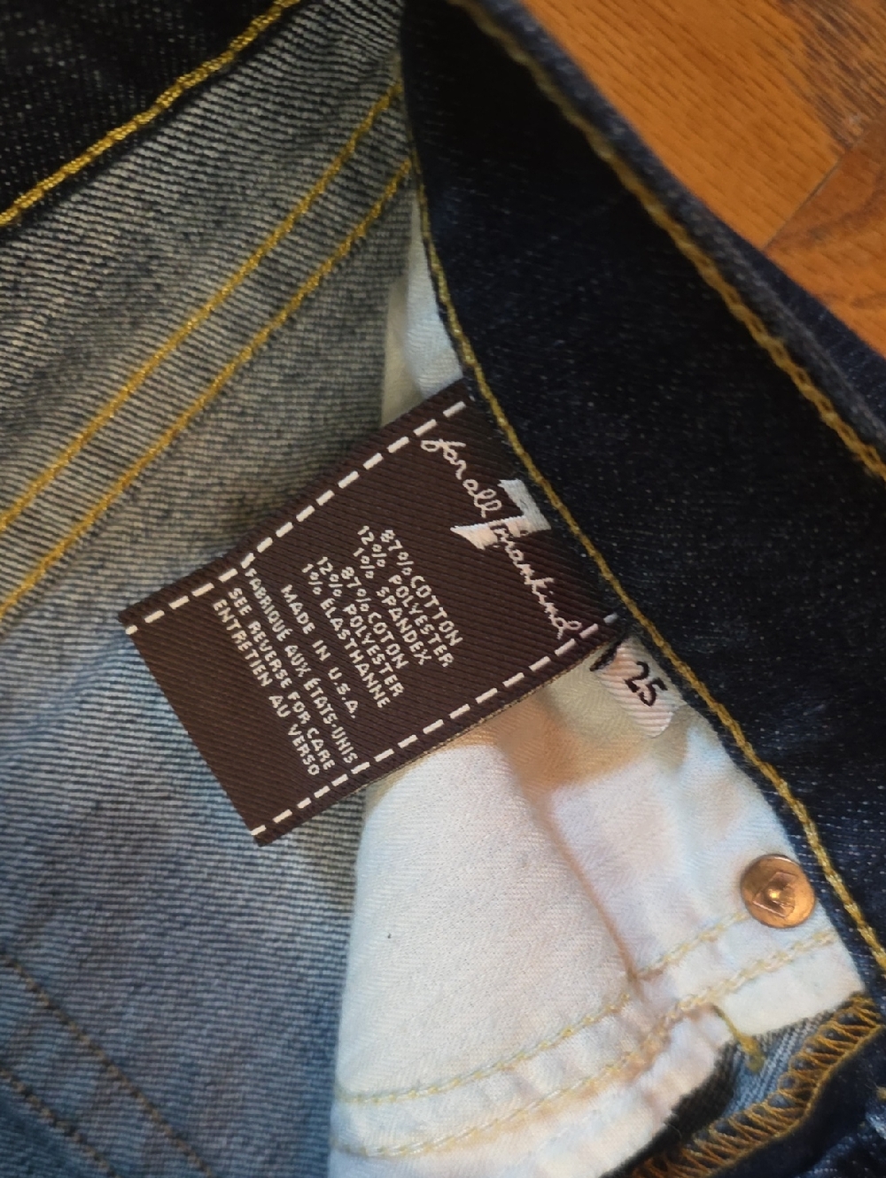 7 For All Mankind Jeans Size 25 Bootcut - Picture 3 of 9
